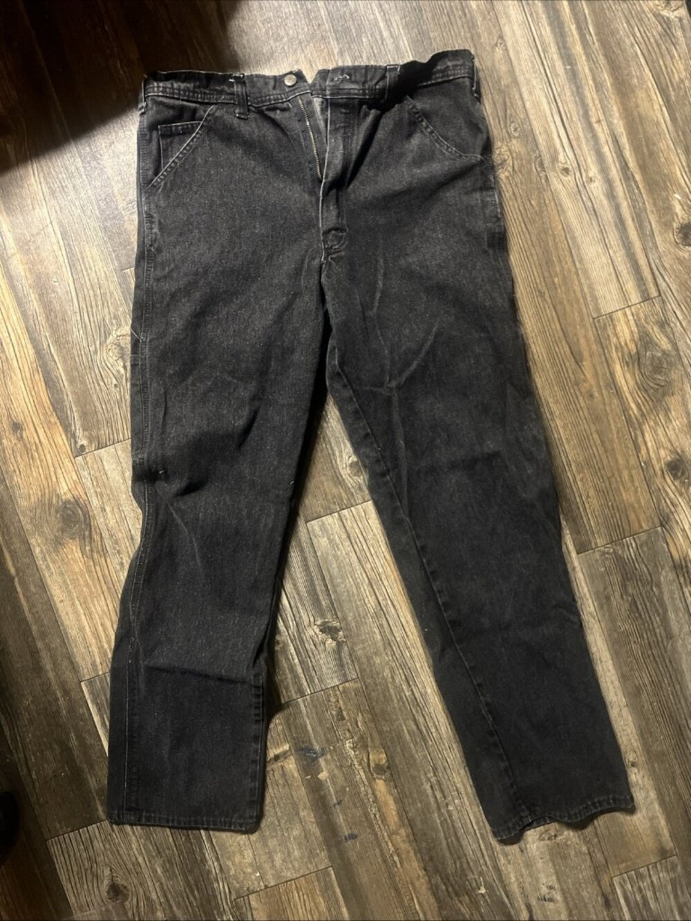 VTG Stan Black Jeans Relaxed Denim Ray Grunge Straight Baggy USA Mens